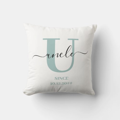 Uncle Elegant Script Monogram Throw Pillow