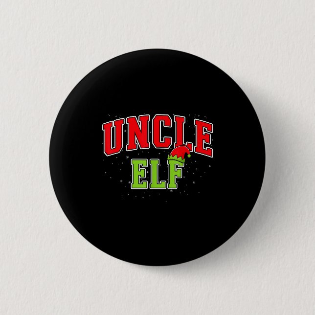 Uncle Elf Christmas Family Matching Group Xmas Unc Button (Front)