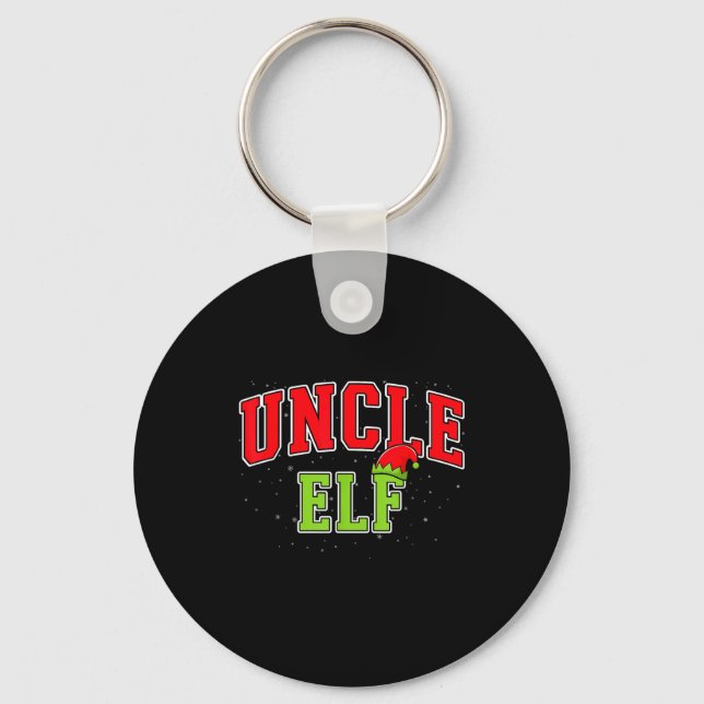 Uncle Elf Christmas Family Matching Group Xmas Unc Keychain (Front)