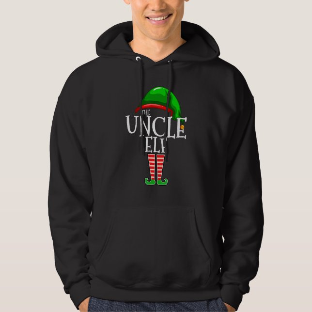 Uncle Elf   Family Matching Group Christmas   Cost Hoodie (Front)