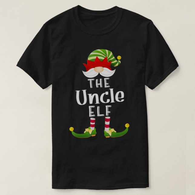 Uncle Elf Group Christmas Funny Pajama Party  T-Shirt (Design Front)