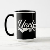 Uncle est. 2023 for pregnancy announcement mug (Left)
