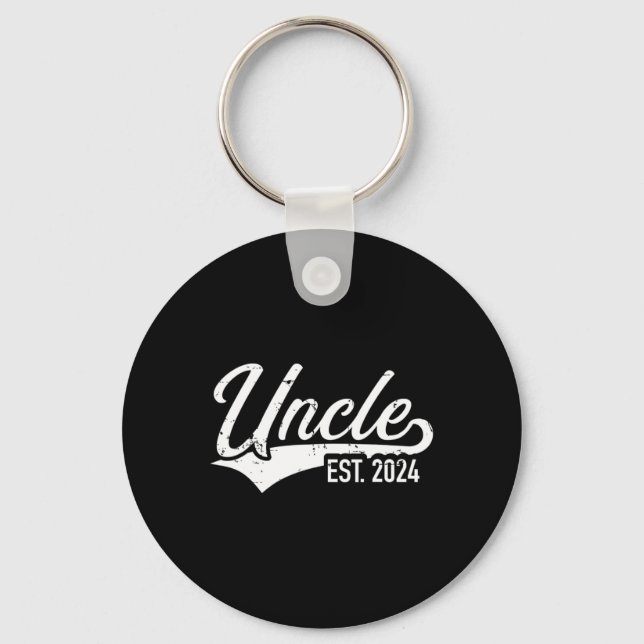 Uncle est. 2024 for pregnancy announcement keychain (Front)
