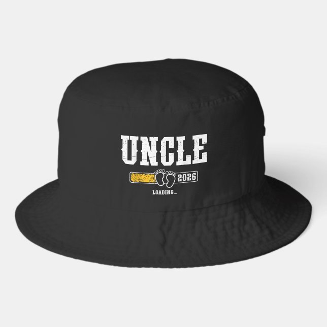 Uncle Est 2026 Promoted to Uncle 2026 Bucket Hat (Front)