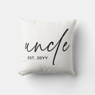 Uncle Established Elegant Typography New Uncle Throw Pillow