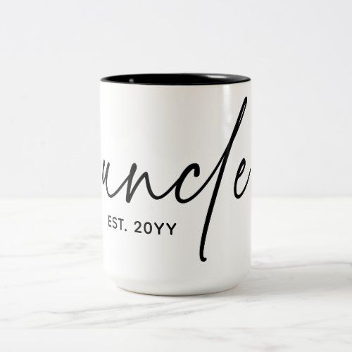 Uncle Established Elegant Typography New Uncle Two_Tone Coffee Mug
