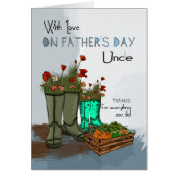 Uncle Father's Day Greeting Card With Rain Boots A