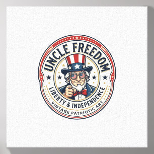 Uncle Freedom Patriotic Uncle Sam Founding Charact Canvas Photo Tile