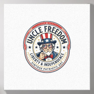 Uncle Freedom Patriotic Uncle Sam Founding Charact Canvas Photo Tile