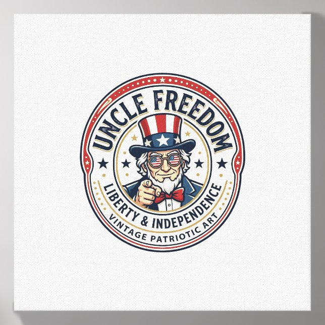 Uncle Freedom Patriotic Uncle Sam Founding Charact Canvas Photo Tile (Front Set)