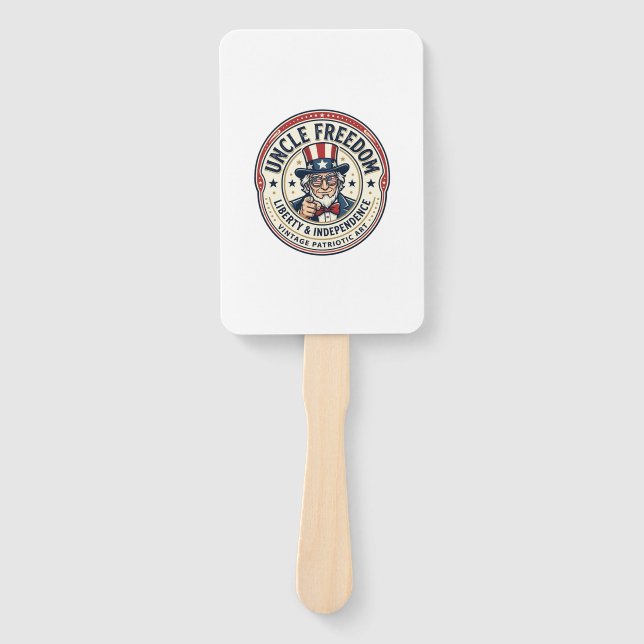 Uncle Freedom Patriotic Uncle Sam Founding Charact Hand Fan (Front)
