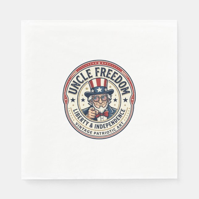 Uncle Freedom Patriotic Uncle Sam Founding Charact Napkins (Front)