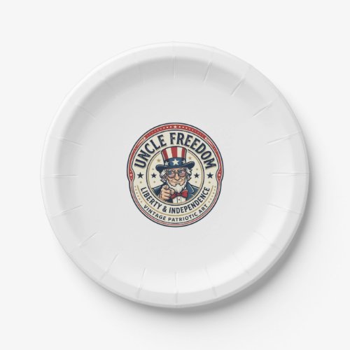 Uncle Freedom Patriotic Uncle Sam Founding Charact Paper Plates