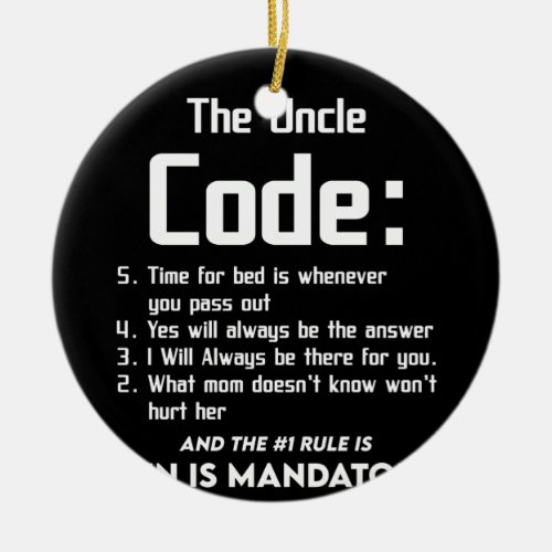 Uncle From Niece Nephew The Uncle Cool 5 Things Ceramic Ornament