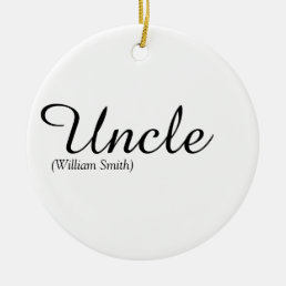 Uncle Fun Cool Modern Black and White Quote Ceramic Ornament
