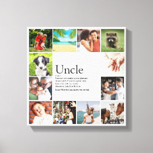 Uncle, Funcle Definition 12 Photo Collage Canvas Print