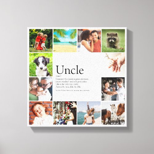 Uncle Funcle Definition 12 Photo Collage Canvas Print