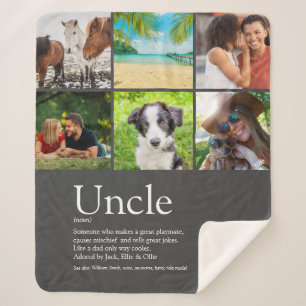 Uncle Funcle Definition 6 Photo Modern Fun Gray Sherpa Blanket