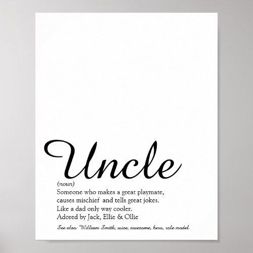 Uncle Funcle Definition Modern Fun Script Poster