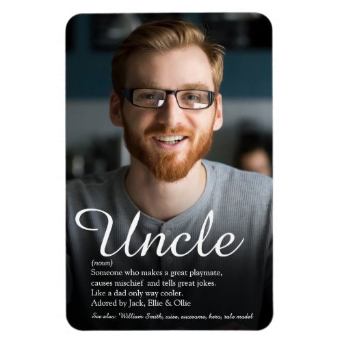 Uncle Funcle Definition Script Photo Fun Magnet