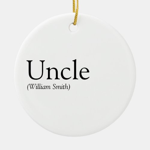 Uncle Funcle Modern Definition Black and White Ceramic Ornament