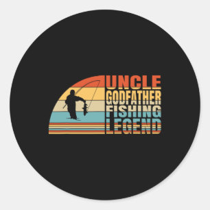 Uncle Godfather And Fishing Legend Classic Round Sticker