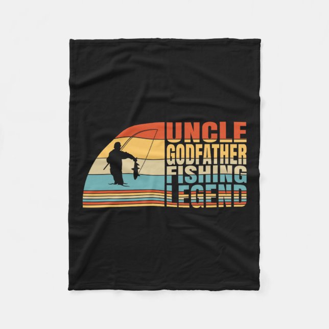 Uncle Godfather And Fishing Legend  Fleece Blanket (Front)
