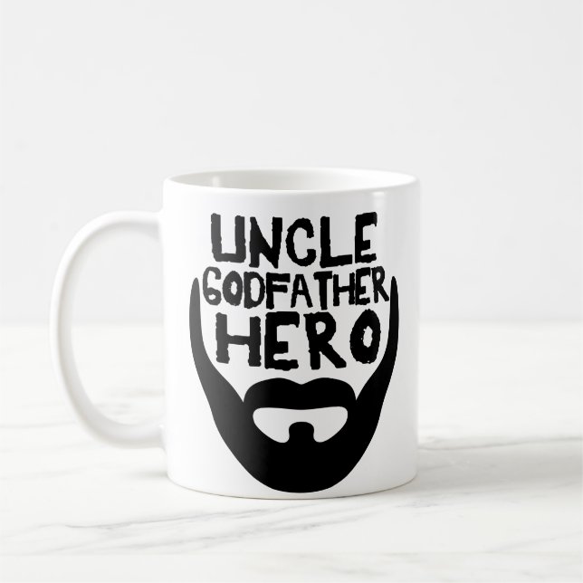 Uncle Godfather Hero Coffee Mug New Baby Godparent (Left)