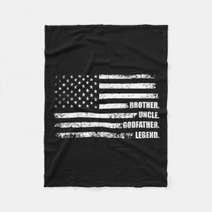 Uncle Godfather Legend Fun Best Funny Uncle Fleece Blanket
