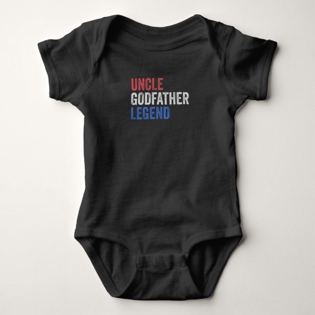 Uncle Godfather Legend Red White And Blue Baby Bodysuit (Front)