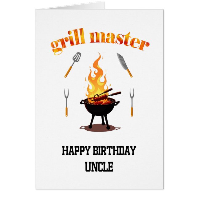 Uncle Grill Master Birthday  Cards (Front)