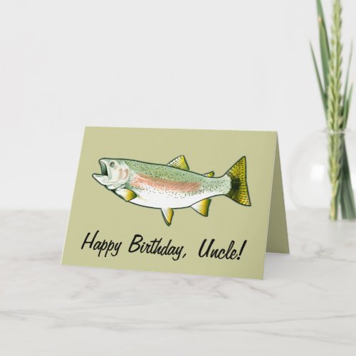 Uncle Happy Birthday Rainbow Trout Card