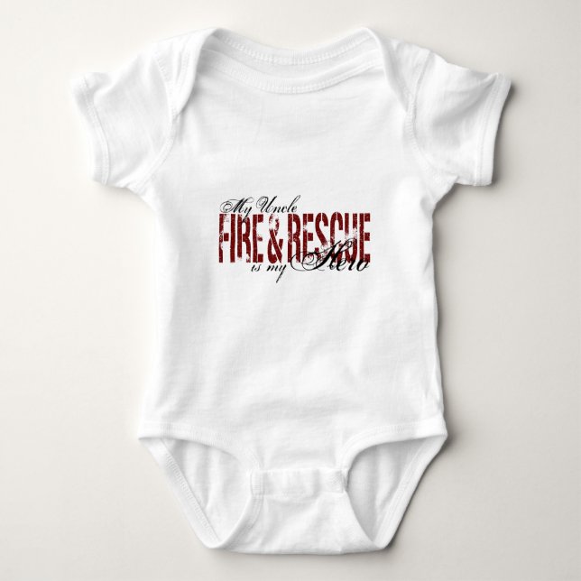 Uncle Hero - Fire & Rescue Baby Bodysuit (Front)