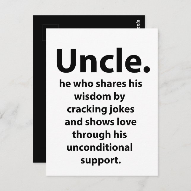 Uncle Inspirational Funny  Postcard (Front/Back)
