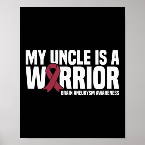 Uncle Is A Warrior Brain Aneurysm Awareness  Poster