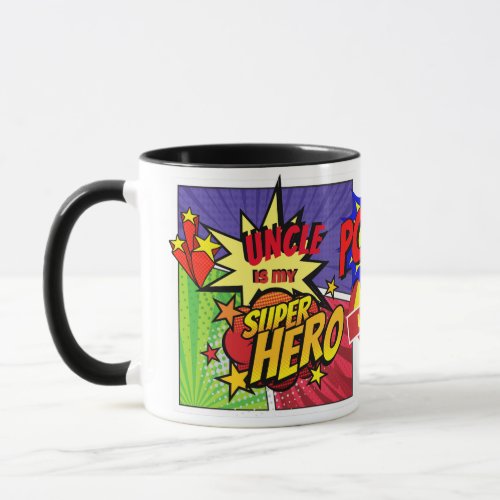 UNCLE Is My SUPERHERO Personalized COMIC HERO Mug