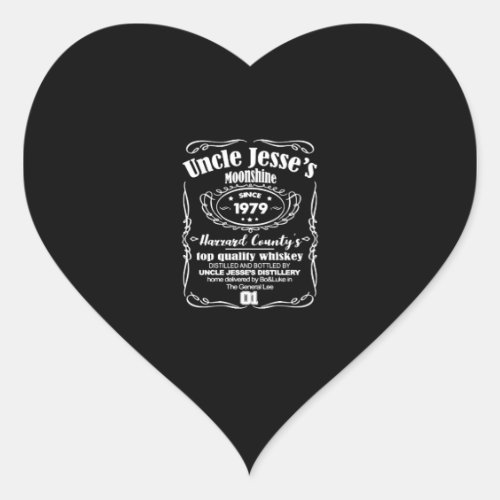 Uncle Jesses Moonshine Since 1979 Heart Sticker