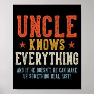 Uncle knows everything father's day retro vintage  poster