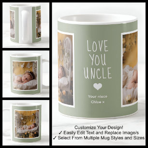 Uncle Love You Photos Modern Soft Green C22 White Coffee Mug