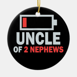 Uncle of 2 Nephews Idea from Nephews Uncle Day Ceramic Ornament
