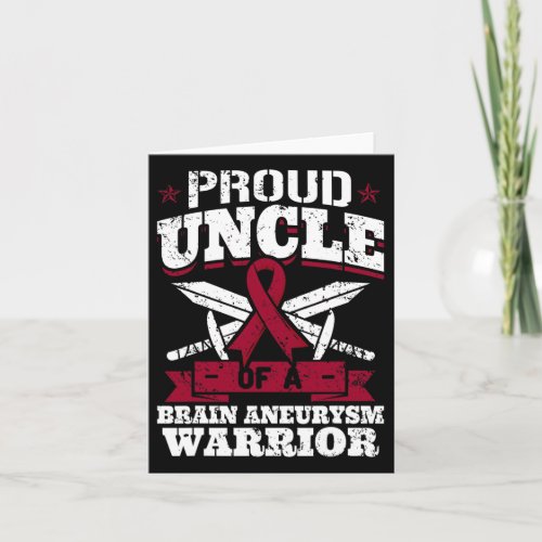 Uncle Of A Brain Aneurysm Warrior Awareness Ribbon Card