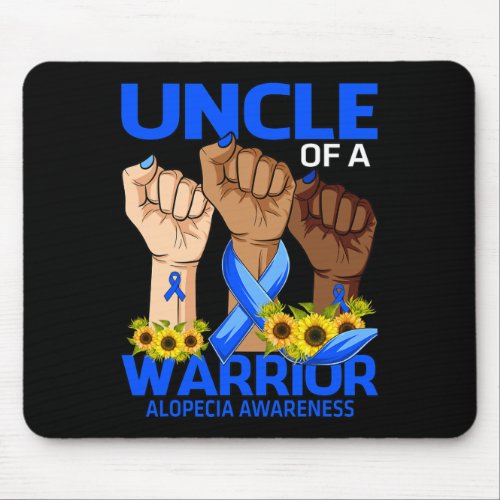 Uncle Of A Warrior Alopecia Awareness Sunflower  Mouse Pad