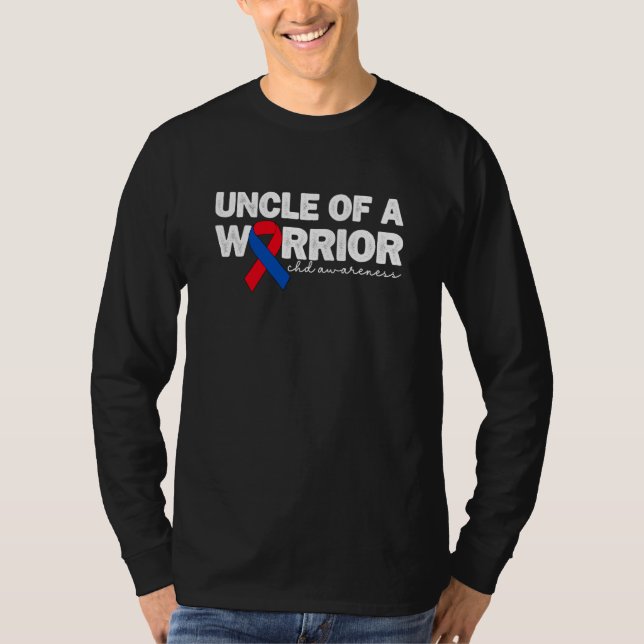Uncle Of A Warrior CHD Congenital Heart Defect Awa T-Shirt (Front)