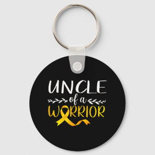 Uncle Of A Warrior Childhood Cancer Awareness Supp Keychain