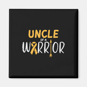 Uncle Of A Warrior Childhood Cancer Ribbon Awarene Magnet