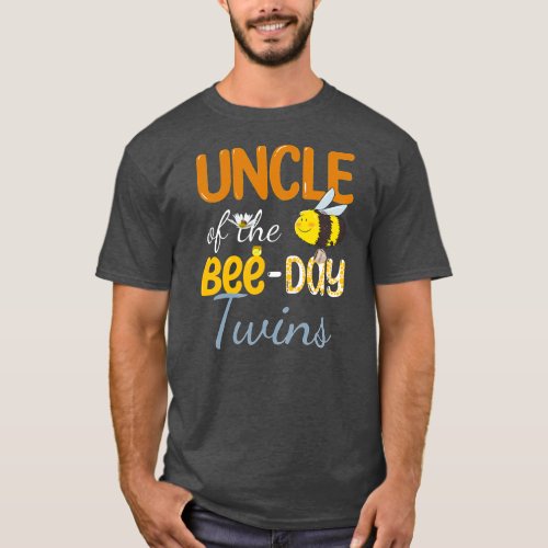 Uncle of Bee Day Twins Floral Family Hive Party T_Shirt