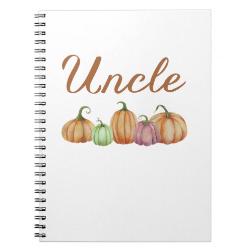 Uncle Of Little Pumpkin First Birthday Autumn Pump Notebook