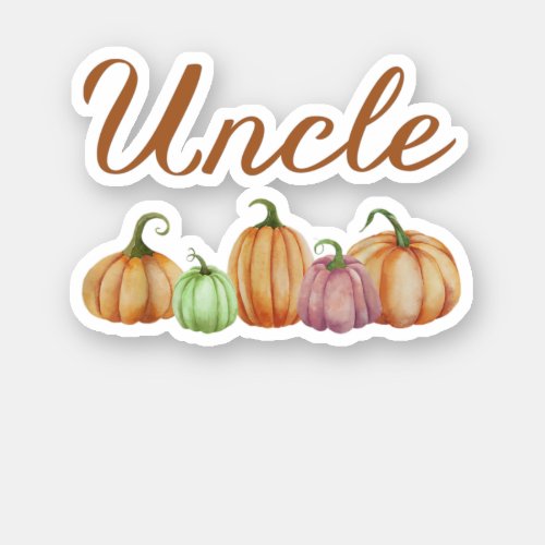 Uncle Of Little Pumpkin First Birthday Autumn Pump Sticker
