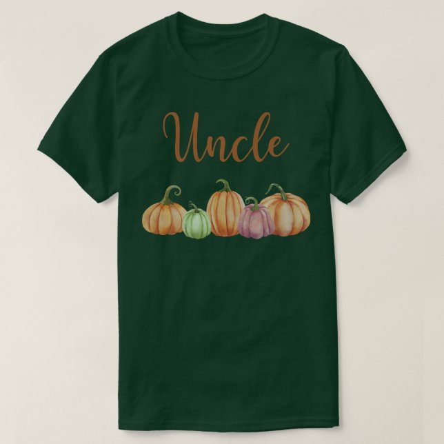 Uncle of Little Pumpkin First Birthday Autumn Pump T-Shirt (Design Front)