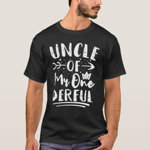 Uncle of Mr Onederful 1st Birthday Party Matching T_Shirt